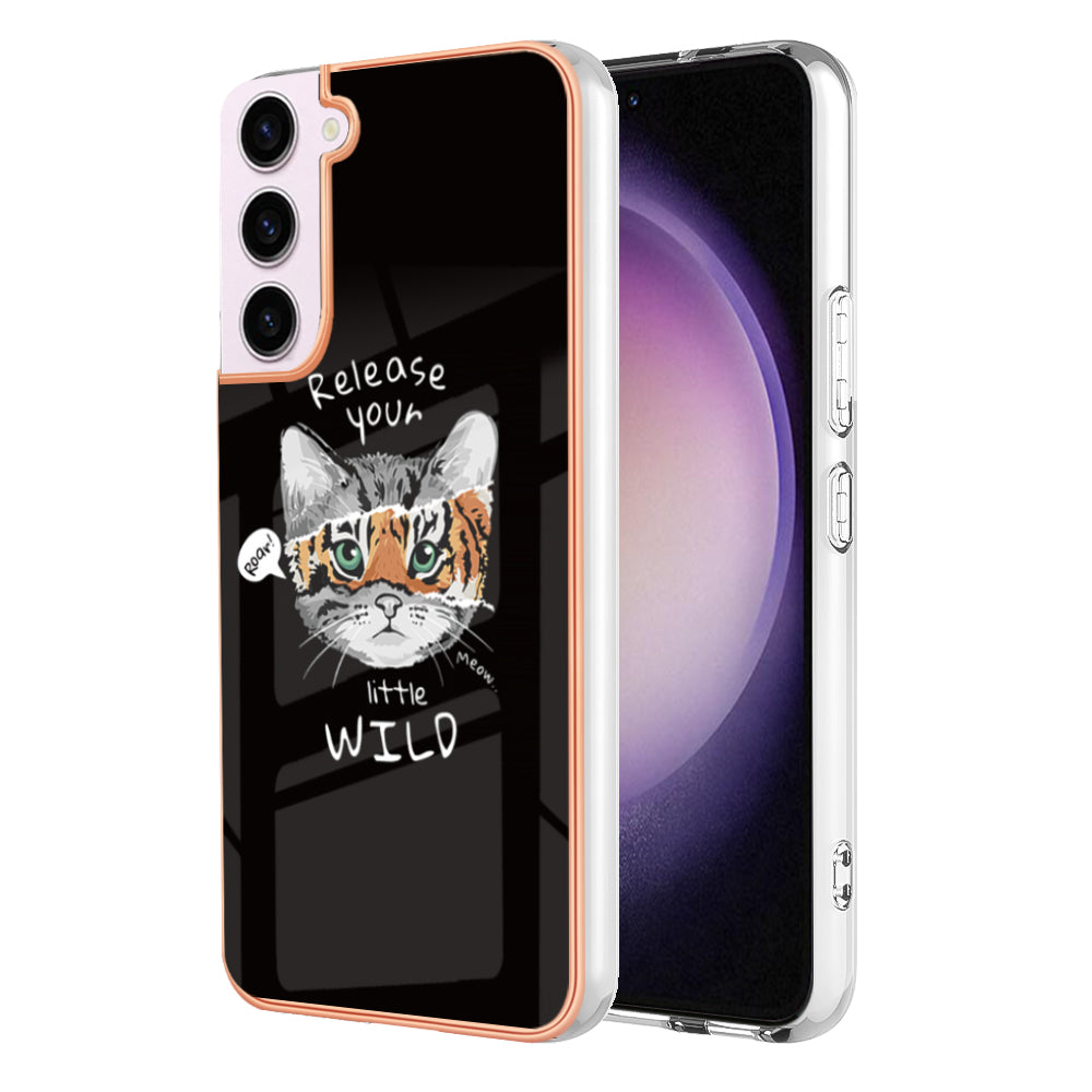 YB IMD Series-19 Style D Back Shell for Samsung Galaxy S23 2.0mm Electroplating IMD Pattern Printing Cover TPU Phone Case YB IMD Series-19 Style D Back Shell for Samsung Galaxy S23 2.0mm Electroplating IMD Pattern Printing Cover TPU Phone Case